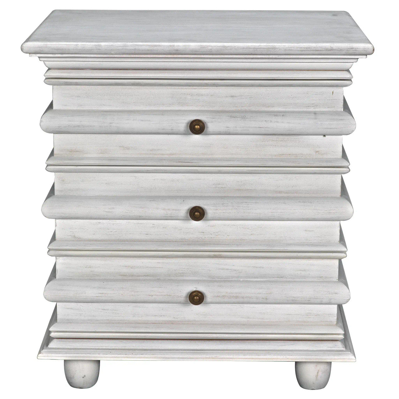 Noir Ascona Side Table in White Wash GTAB277WH