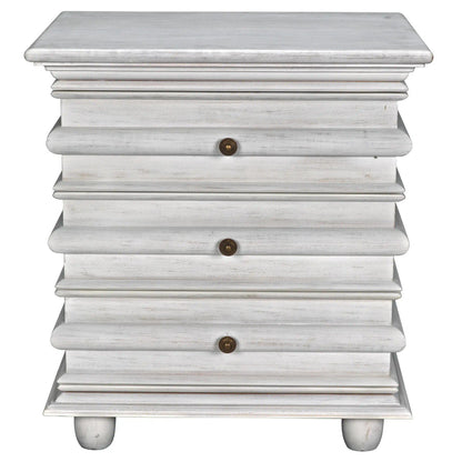 Noir Ascona Side Table in White Wash GTAB277WH