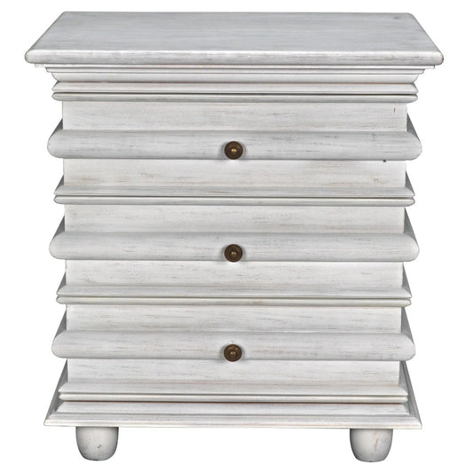 Noir Ascona Side Table in White Wash GTAB277WH