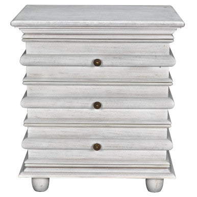 Noir Ascona Side Table in White Wash GTAB277WH