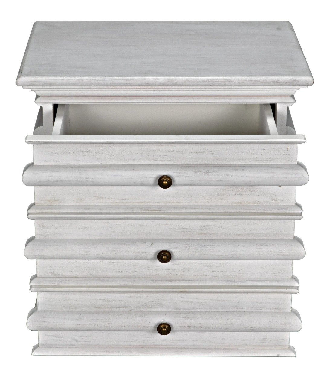 Noir Ascona Side Table in White Wash GTAB277WH