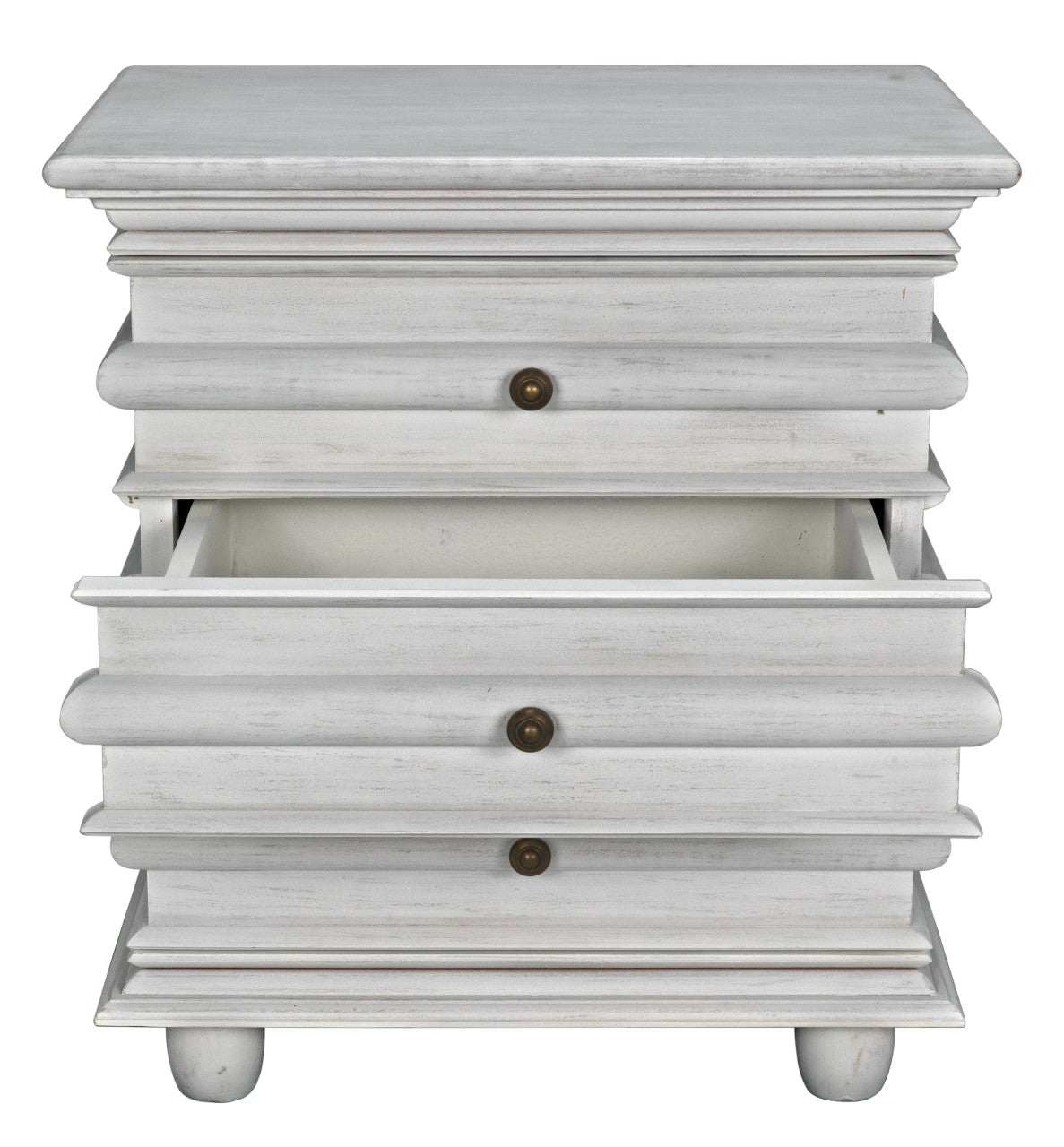 Noir Ascona Side Table in White Wash GTAB277WH