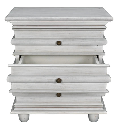 Noir Ascona Side Table in White Wash GTAB277WH