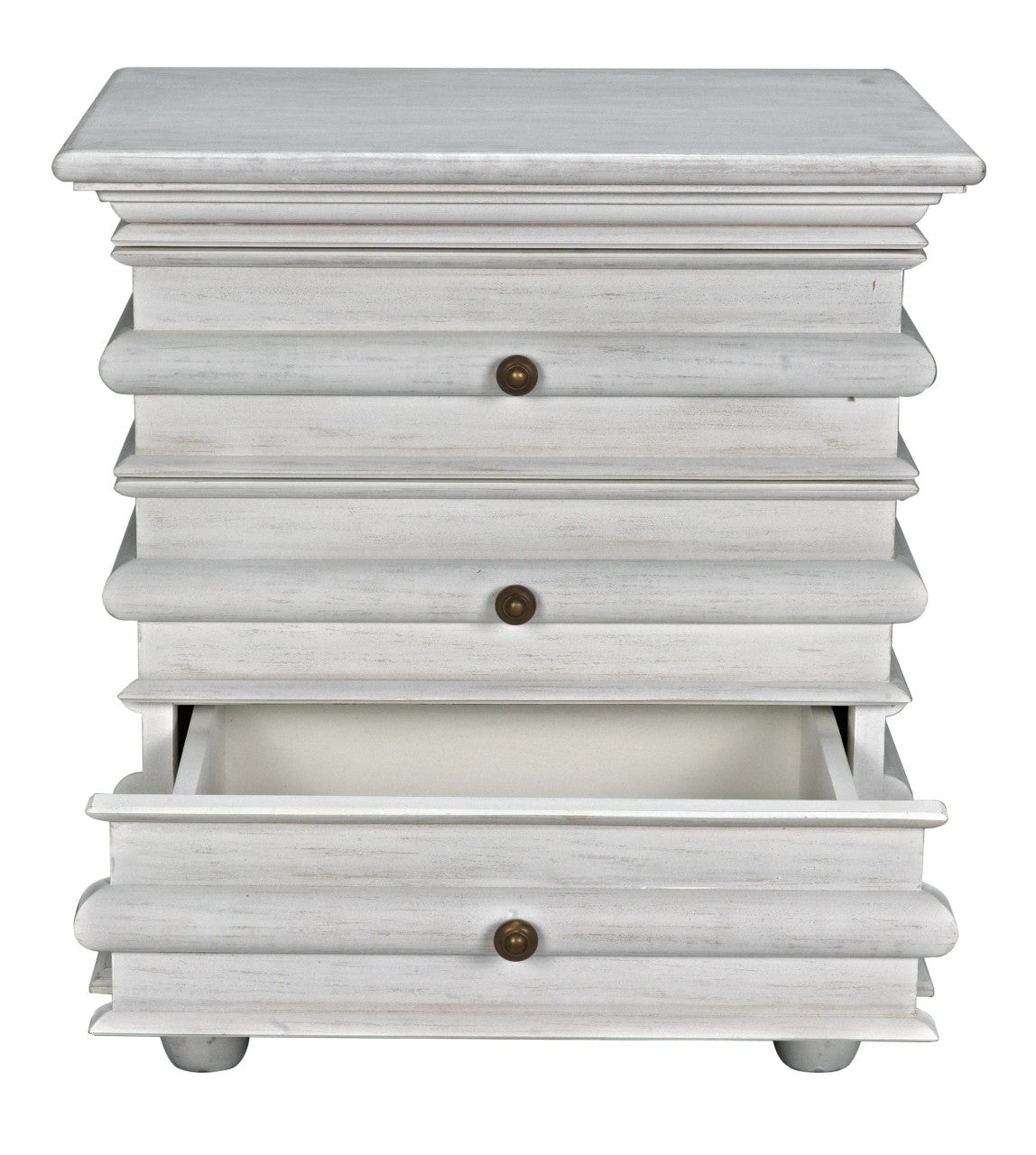 Noir Ascona Side Table in White Wash GTAB277WH