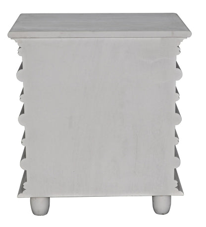 Noir Ascona Side Table in White Wash GTAB277WH