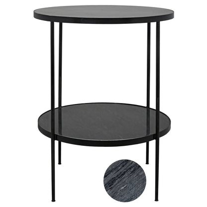 Noir Rivoli Side Table in Matte Black Base GTAB278-ML