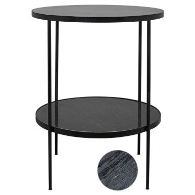 Noir Rivoli Side Table in Matte Black Base GTAB278-ML