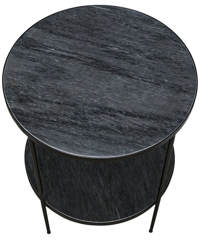 Noir Rivoli Side Table in Matte Black Base GTAB278-ML