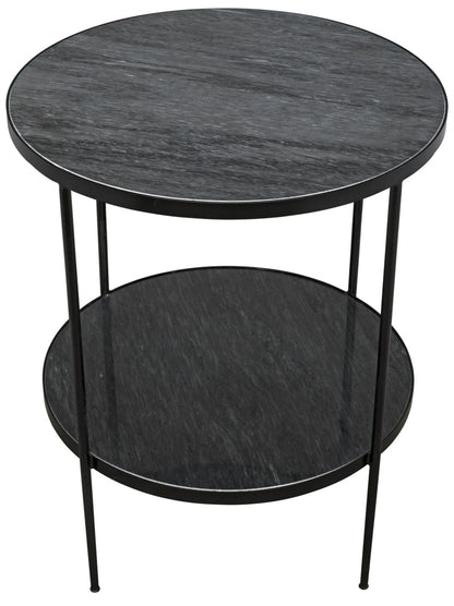 Noir Rivoli Side Table in Matte Black Base GTAB278-ML