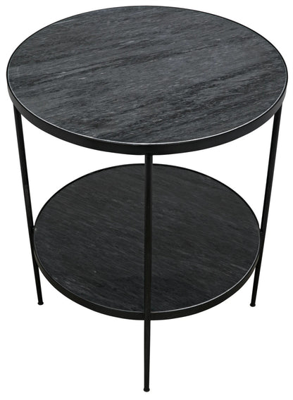 Noir Rivoli Side Table in Matte Black Base GTAB278-ML