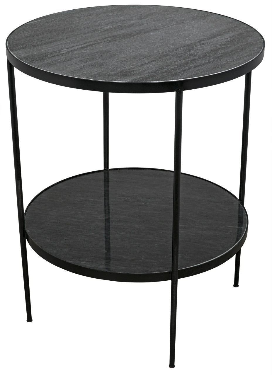 Noir Rivoli Side Table in Matte Black Base GTAB278-ML