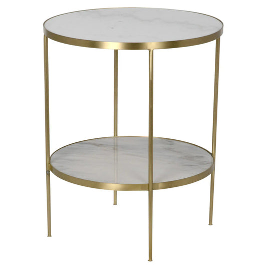 Noir Rivoli Side Table in Antique Brass GTAB278MB