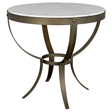 Noir Byron Side Table in Antique Brass GTAB286AB