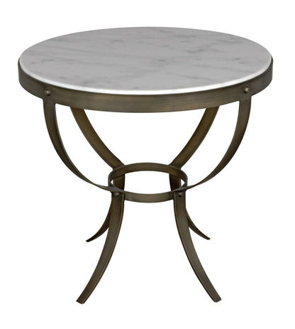 Noir Byron Side Table in Antique Brass GTAB286AB