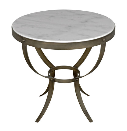 Noir Byron Side Table in Antique Brass GTAB286AB