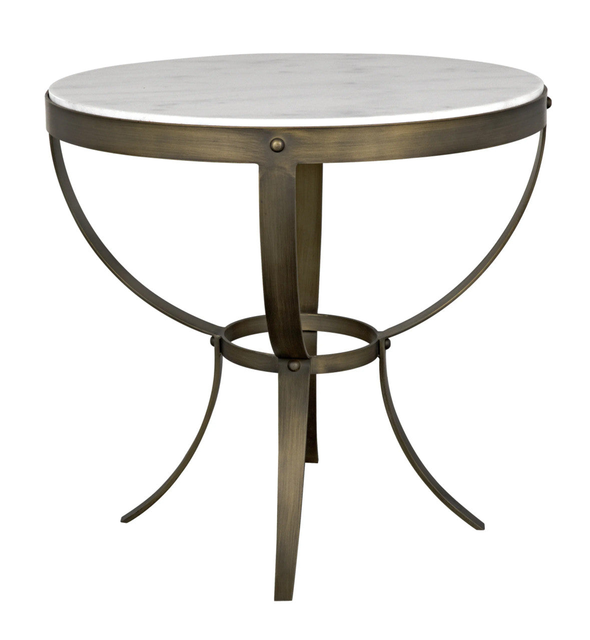 Noir Byron Side Table in Antique Brass GTAB286AB