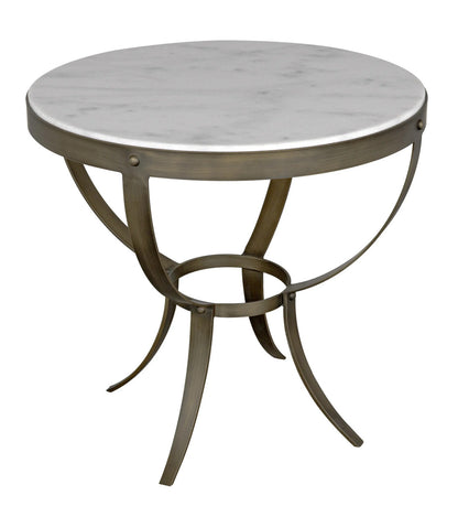 Noir Byron Side Table in Antique Brass GTAB286AB