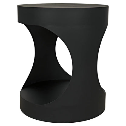 Noir Eclipse Round Side Table in Matte Black GTAB302MTB