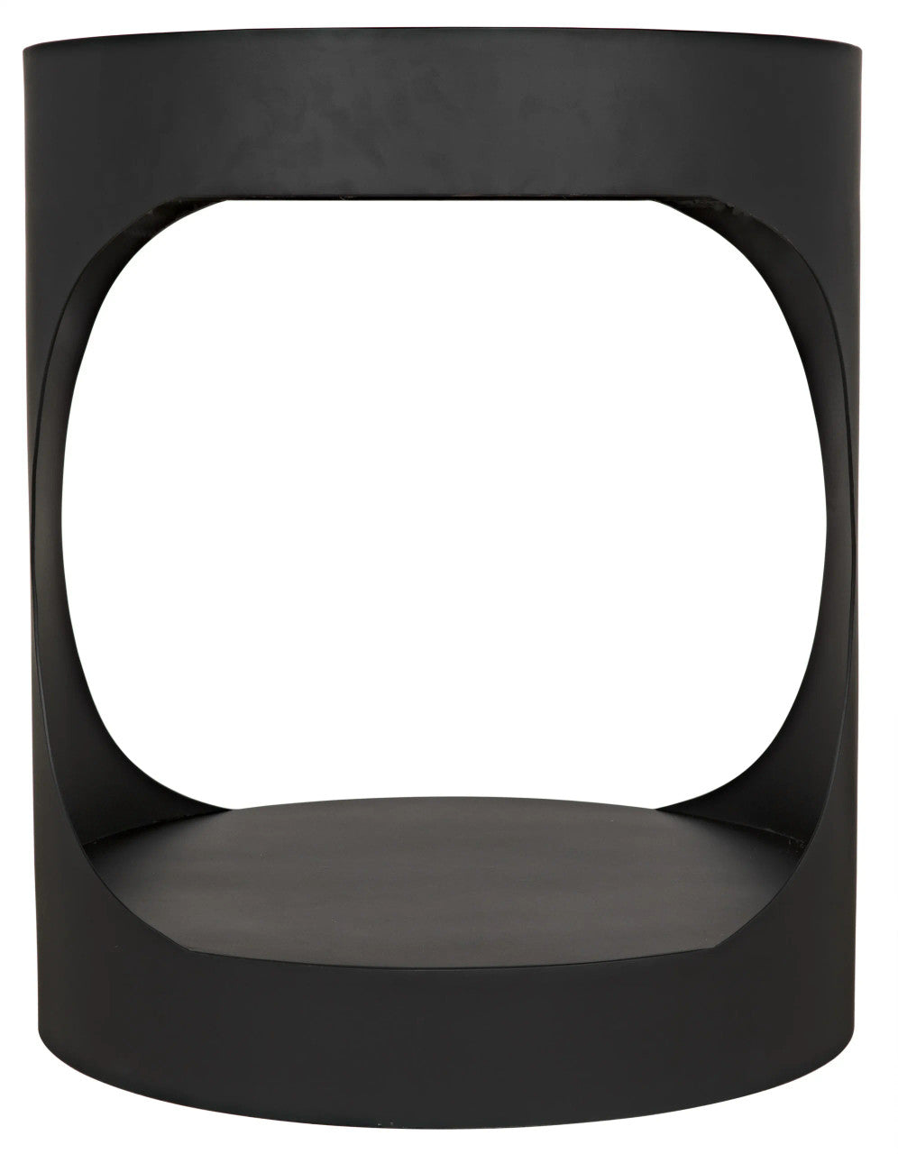 Noir Eclipse Round Side Table in Matte Black GTAB302MTB