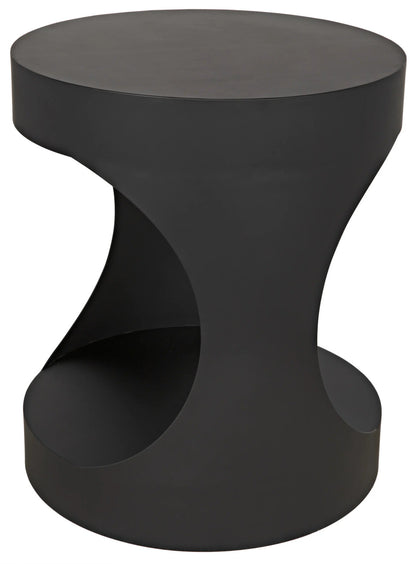 Noir Eclipse Round Side Table in Matte Black GTAB302MTB