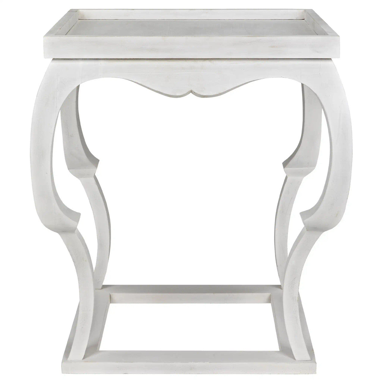 Noir Bellini Side Table in White Wash GTAB326WH