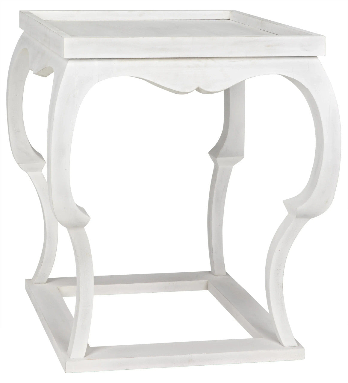 Noir Bellini Side Table in White Wash GTAB326WH