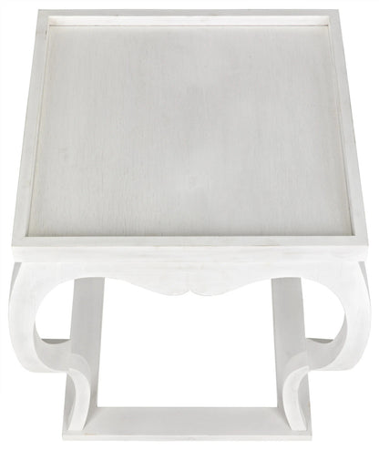 Noir Bellini Side Table in White Wash GTAB326WH