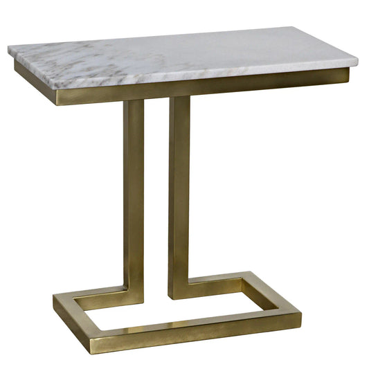 Noir Alonzo Side Table in Antique Brass GTAB359MB