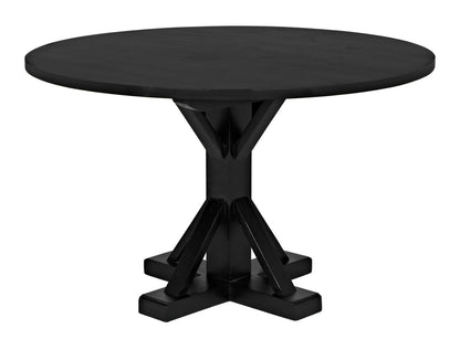 Noir Criss-Cross Round Table 48" Diameter in Hand Rubbed Black GTAB419HB-48