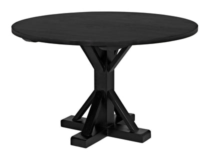 Noir Criss-Cross Round Table 48" Diameter in Hand Rubbed Black GTAB419HB-48