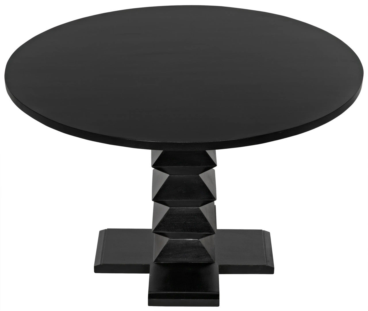 Noir Zig-Zag Dining Table 48" Diameter in Hand Rubbed Black GTAB472HB-48