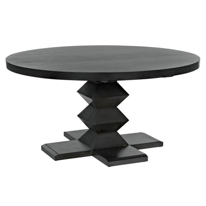 Noir Zig-Zag Dining Table 60" Diameter in Pale GTAB472P