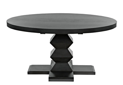 Noir Zig-Zag Dining Table 60" Diameter in Pale GTAB472P