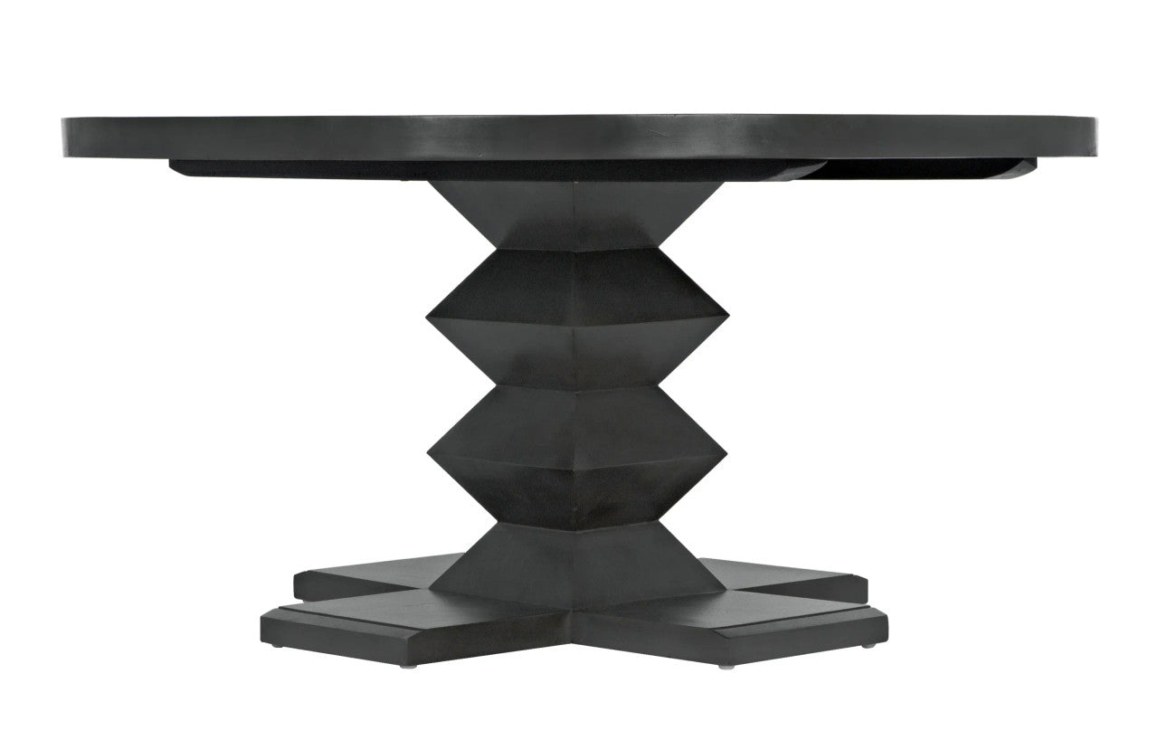 Noir Zig-Zag Dining Table 60" Diameter in Pale GTAB472P