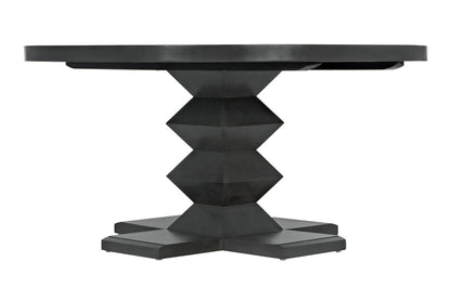 Noir Zig-Zag Dining Table 60" Diameter in Pale GTAB472P