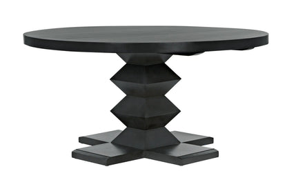 Noir Zig-Zag Dining Table 60" Diameter in Pale GTAB472P