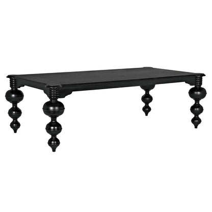 Noir Claudio Dining Table in Hand Rubbed Black GTAB473HB