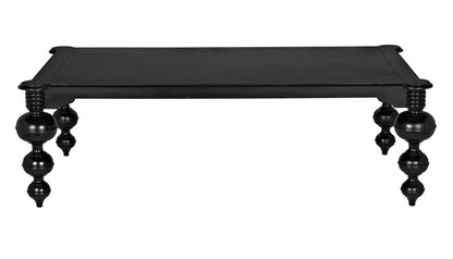 Noir Claudio Dining Table in Hand Rubbed Black GTAB473HB