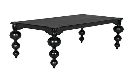 Noir Claudio Dining Table in Hand Rubbed Black GTAB473HB