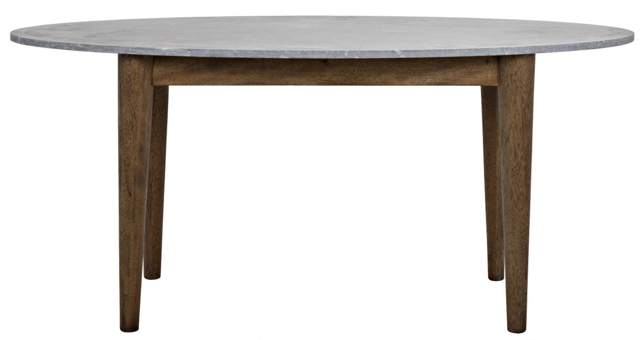 Noir Surf Oval Dining Table in Dark Walnut Base GTAB524DW