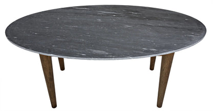 Noir Surf Oval Dining Table in Dark Walnut Base GTAB524DW