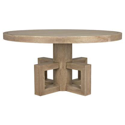 Noir Lima Dining Table in Washed Walnut GTAB531WAW-60