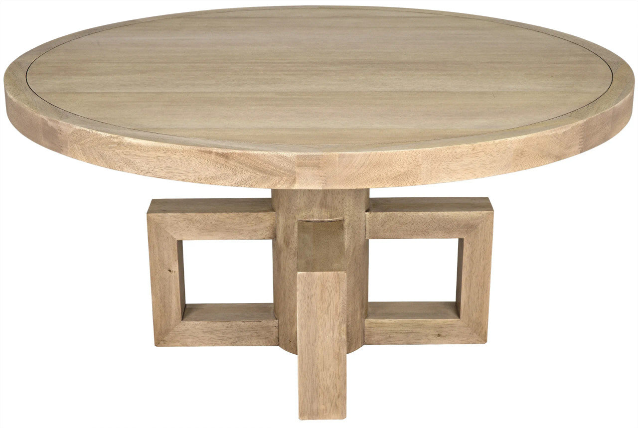 Noir Lima Dining Table in Washed Walnut GTAB531WAW-60