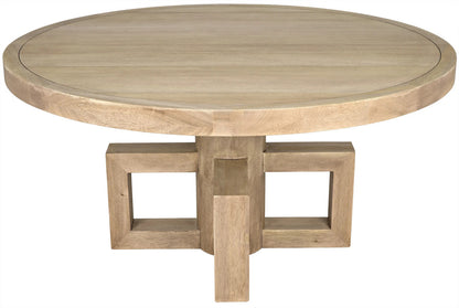 Noir Lima Dining Table in Washed Walnut GTAB531WAW-60