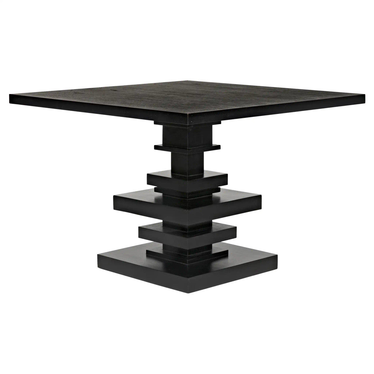 Noir Corum Square Table in Hand Rubbed Black GTAB543HB