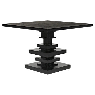 Noir Corum Square Table in Hand Rubbed Black GTAB543HB