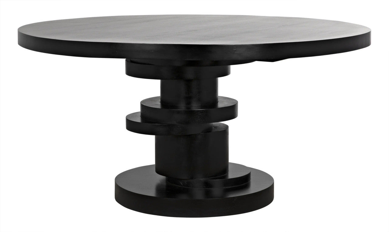 Noir Hugo Dining Table in Hand Rubbed Black GTAB558HB