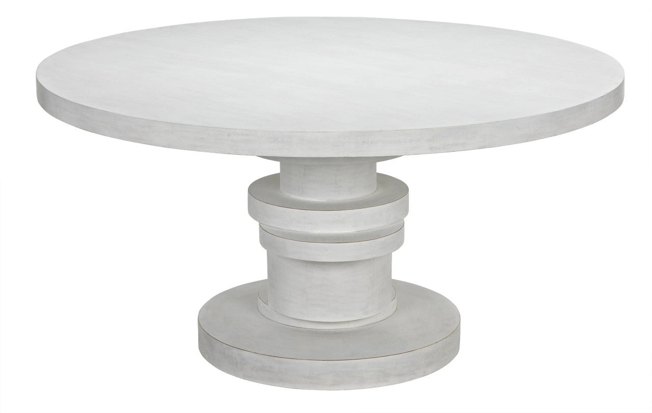 Noir Hugo Dining Table 60" in White Wash GTAB558WH