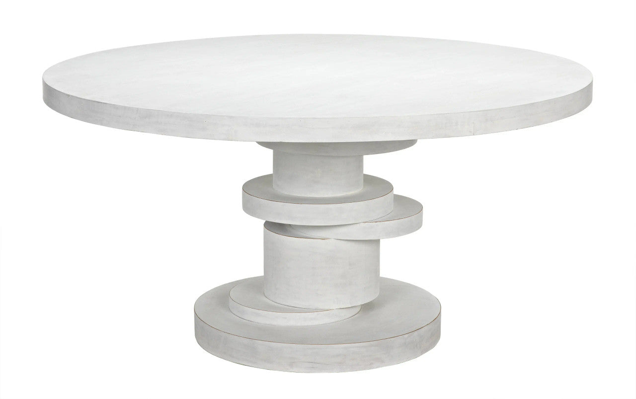 Noir Hugo Dining Table 60" in White Wash GTAB558WH