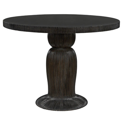 Noir Portobello Dining Table in Hand Rubbed Black with Light Brown Highlights GTAB560HB